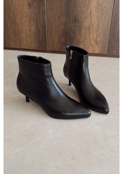 City Siyah Hakiki Deri Bot