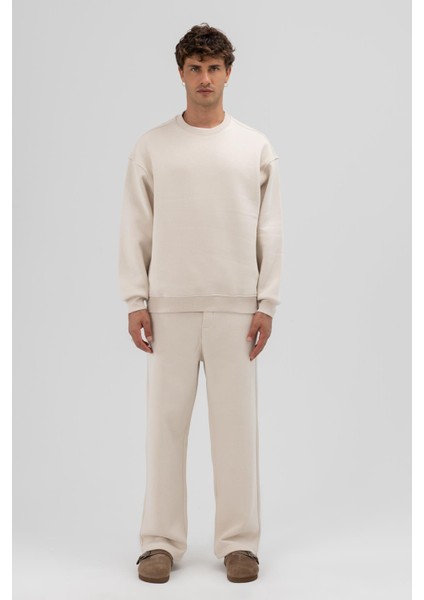 Basic Bisiklet Yaka Oversize Sweatshirt Taş fiyatları