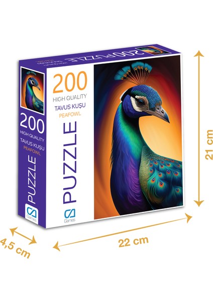 Tavus Kuşu - 200 Parçalı Puzzle