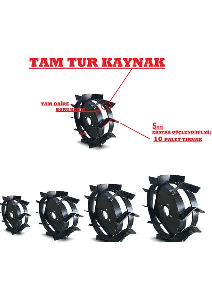 , Yavuz Çapa Makinası Uyumlu Demir Teker Takımı