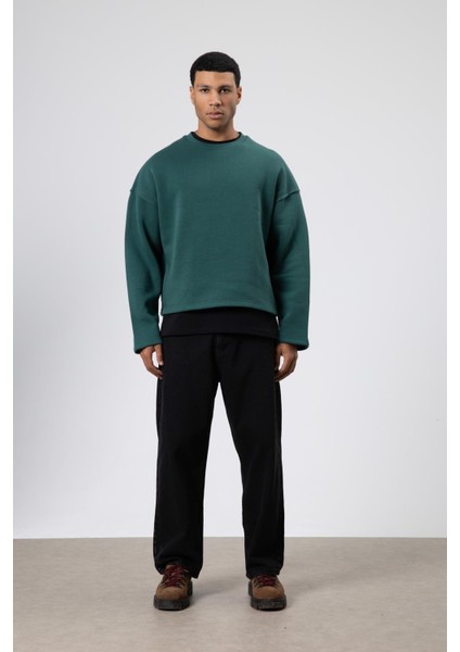 Boxy Fit Basic Sweatshirt Nefti fiyatları