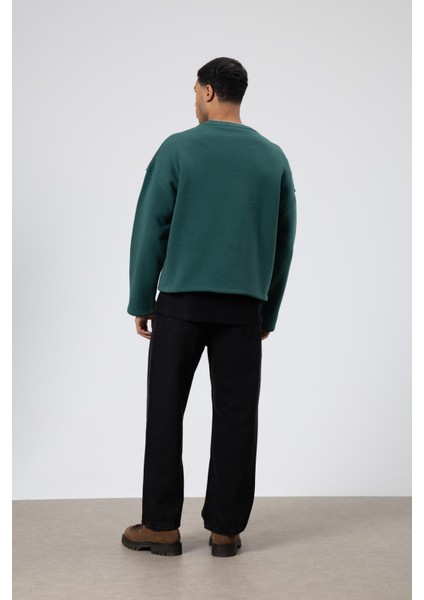 Boxy Fit Basic Sweatshirt Nefti indirimleri