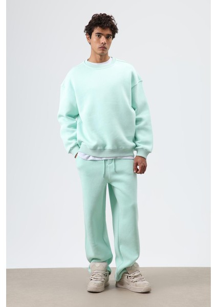 Yıkamalı Baggy Eşofman Alt Mint