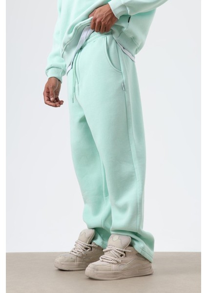 Yıkamalı Baggy Eşofman Alt Mint modelleri