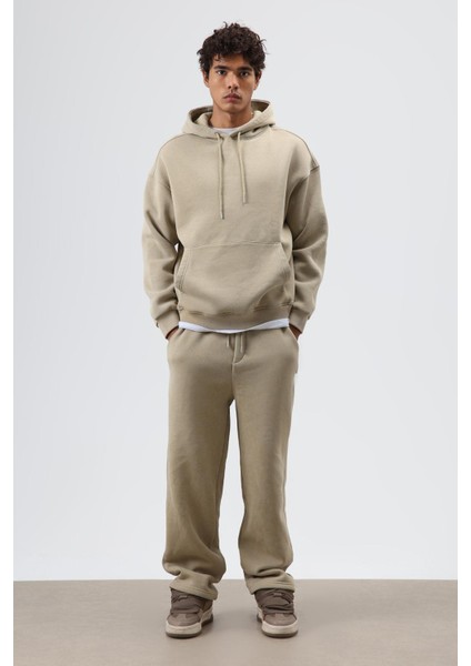 Yıkamalı Baggy Eşofman Alt Haki