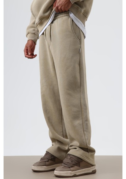 Yıkamalı Baggy Eşofman Alt Haki modelleri