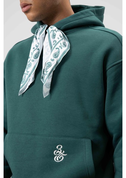 Oversize Fular Detaylı Kapüşonlu Sweatshirt Nefti modelleri