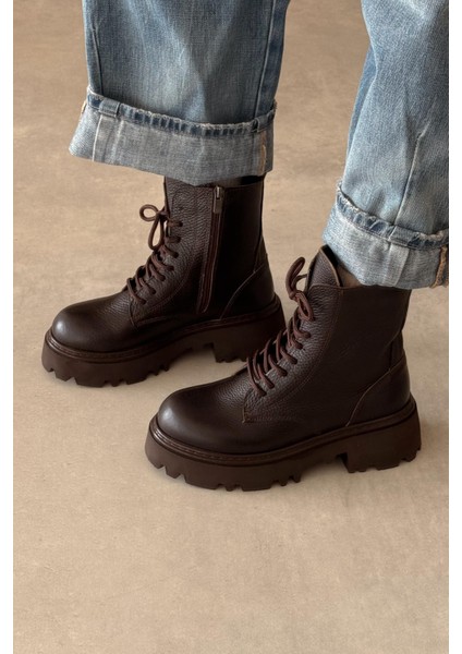 Oslo Kahverengi Hakiki Deri Bot