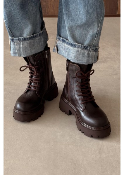 Oslo Kahverengi Hakiki Deri Bot indirimleri