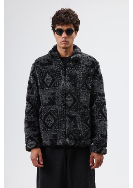 Oversize Peluş Mont Siyah fırsatları