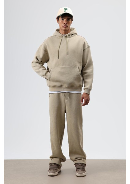 Yıkamalı Baggy Eşofman Alt Haki indirimleri