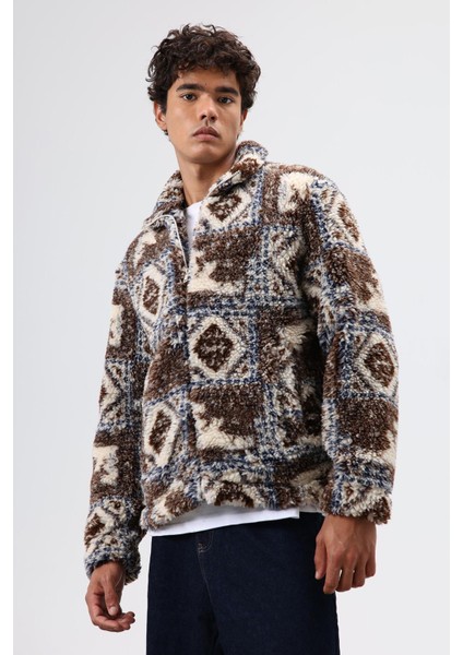 Oversize Peluş Mont Kahve modelleri