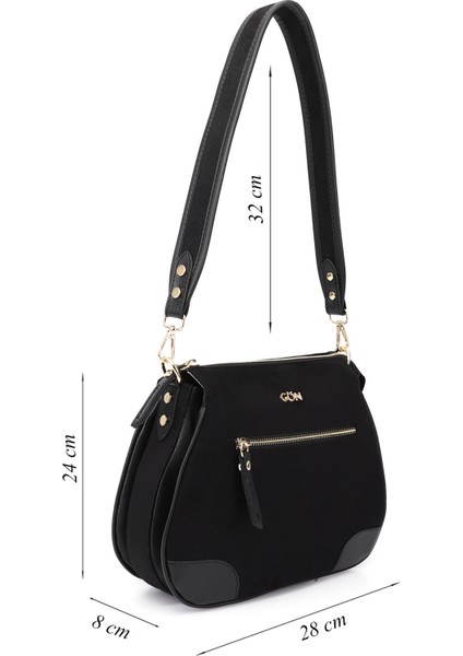 Kadın Siyah Süet Uzun Askılı Omuz Çantası fiyatları