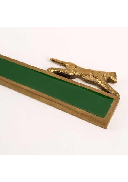 Rampur Çelik - Pirinç Dekoratif Obje 3X16X1 cm Altın-Yeşil indirimleri