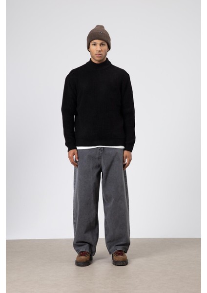 Yarım Balıkçı Yaka Triko Kazak Siyah indirimleri