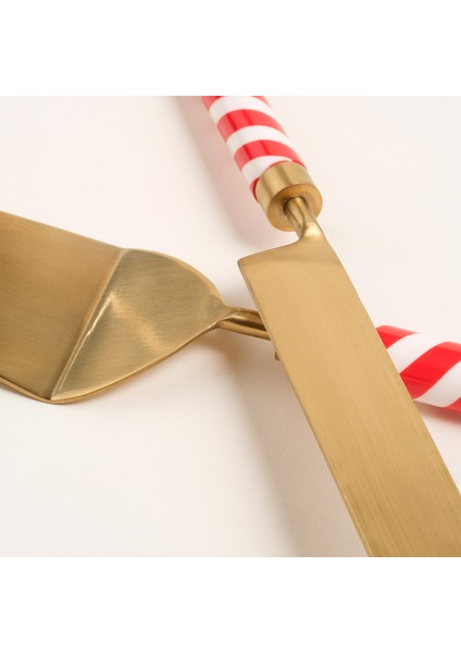 Rampur Çelik - Pirinç Servis Seti 6X28X1 cm Altın- Kırmızı fırsatları