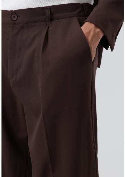 Oversize Kruvaze Takım Elbise Koyu Kahve