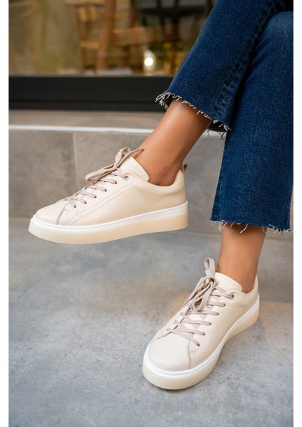 Skye Ten Hakiki Deri Düz Spor Ayakkabı fiyatları