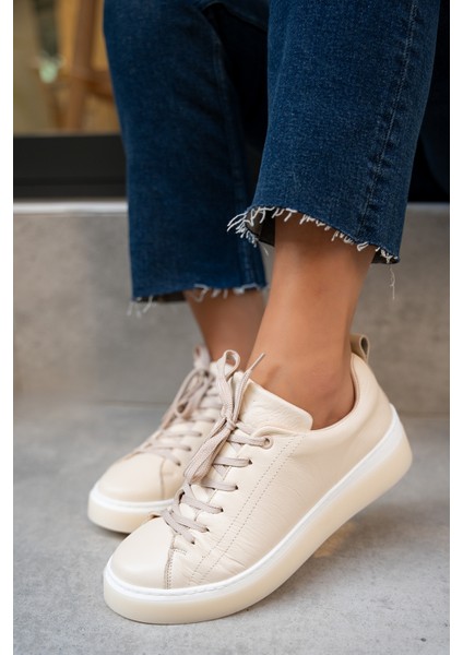 Skye Ten Hakiki Deri Düz Spor Ayakkabı modelleri