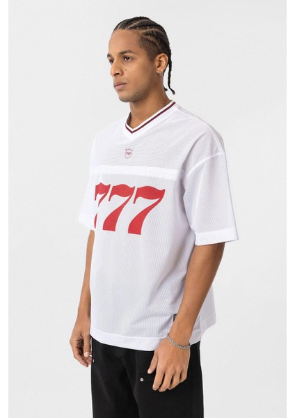 Oversize V Yaka Forma Tişört Beyaz modelleri