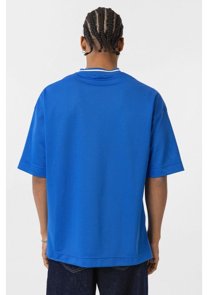 Oversize V Yaka Forma Tişört Saks fırsatları