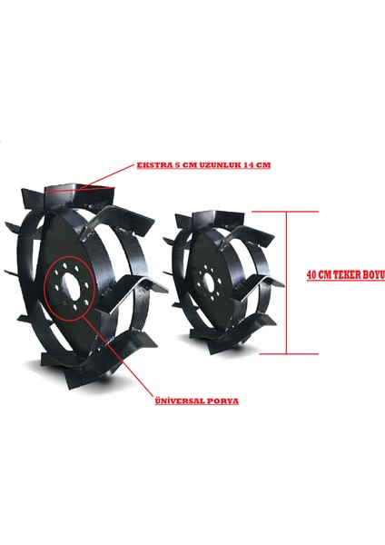 , 27 mm Askli,poryalı Demir Teker Takımı