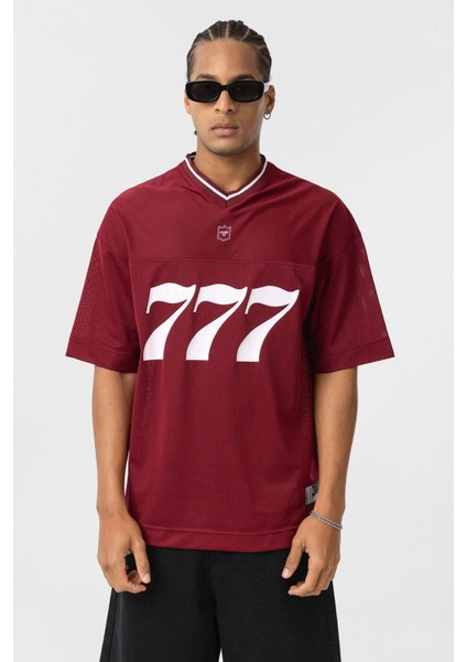 Oversize V Yaka Forma Tişört Bordo fiyatları