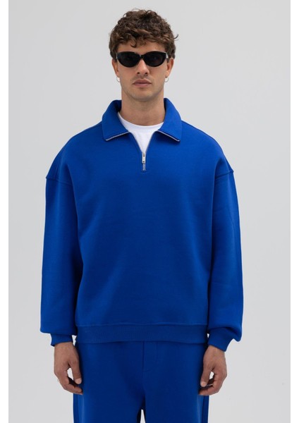 Oversize Fermuarlı Dik Yaka Sweatshirt Saks fırsatları