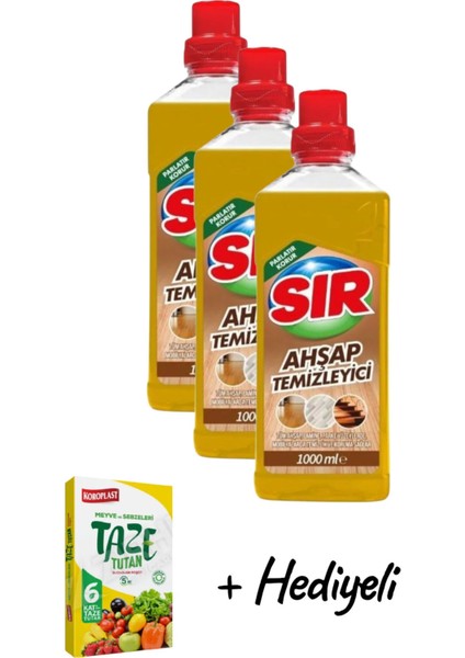 Sır Ahşap Temizleyici Lamine Parke Temizleyici Mobilya Parlatıcı 1000 ml x 3 Adet