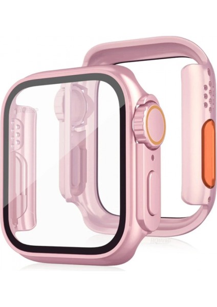 Apple Watch 40MM Watch 49MM Kasa Dönüştürücü ve Ekran Koruyucu - Rose Gold