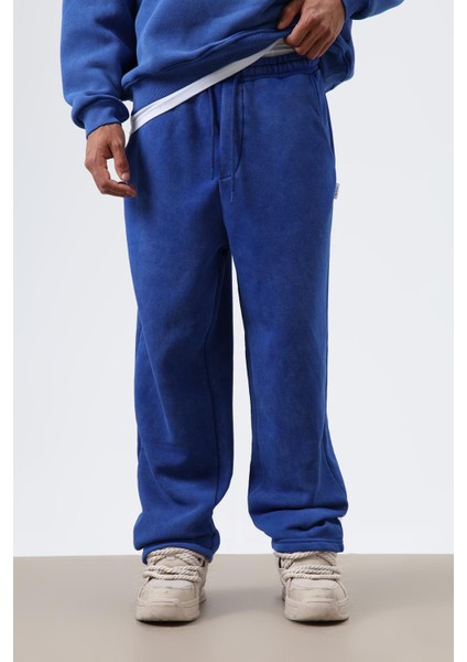 Yıkamalı Baggy Eşofman Alt Saks fırsatları