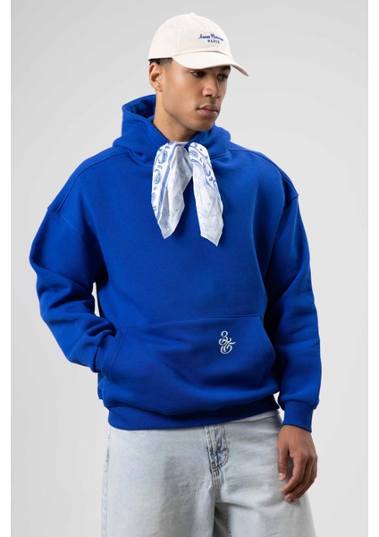 Oversize Fular Detaylı Kapüşonlu Sweatshirt Saks modelleri