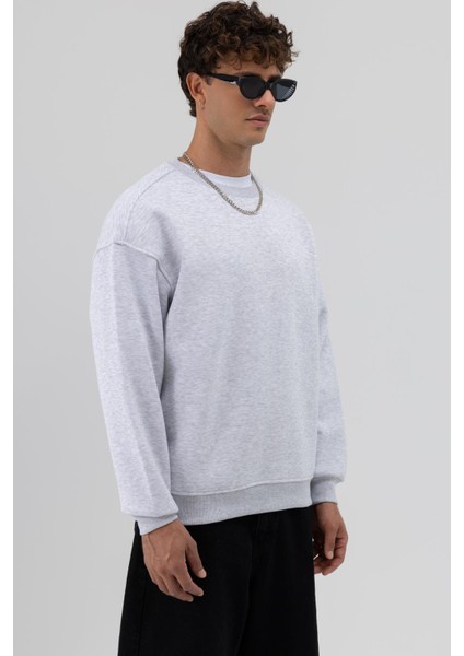 Basic Bisiklet Yaka Oversize Sweatshirt Karmelanj fırsatları