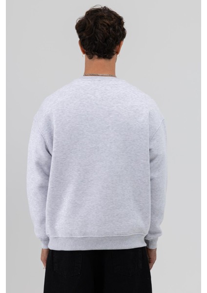 Basic Bisiklet Yaka Oversize Sweatshirt Karmelanj