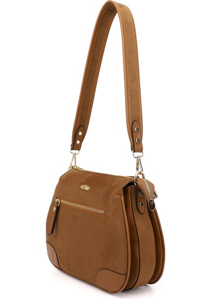 Kadın Taba Süet Uzun Askılı Omuz Çantası modelleri