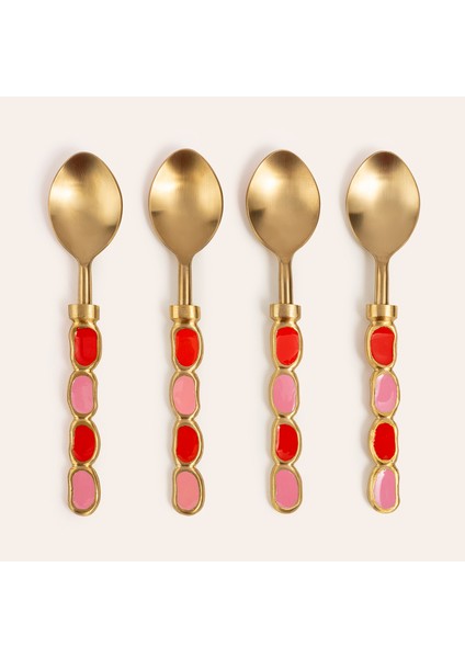 Rampur Çelik - Pirinç Çkb Seti 2X15X0.3 cm Kırmızı - Pembe