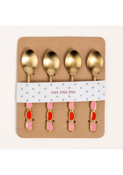 Rampur Çelik - Pirinç Çkb Seti 2X15X0.3 cm Kırmızı - Pembe