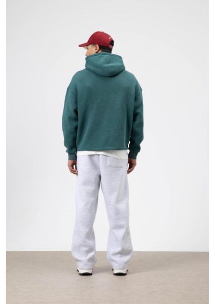 Oversize Fermuarlı Kapüşonlu Sweatshirt Nefti indirimleri