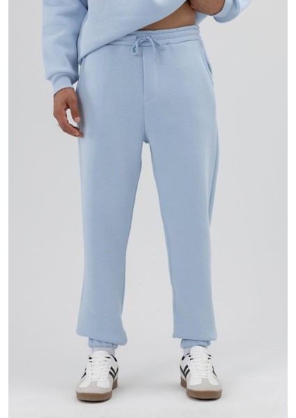 Basic Paça Lastikli Eşofman Alt Bebe Mavi