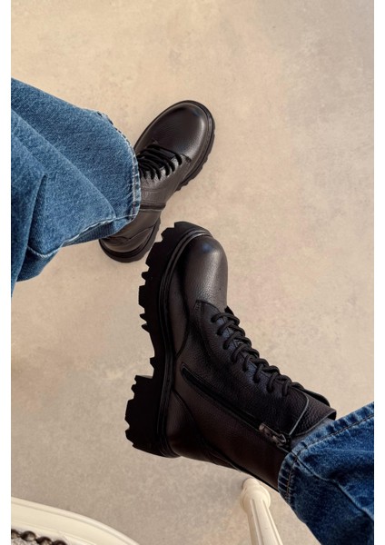 Oslo Siyah Hakiki Deri Bot fiyatları