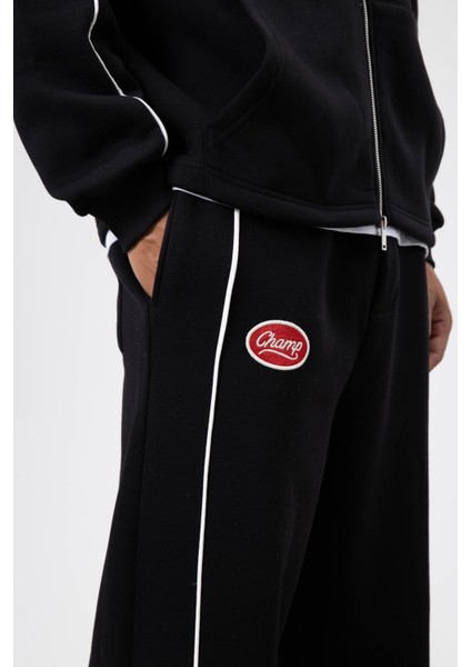 Çizgi Detaylı Oversize Eşofman Takım Siyah modelleri