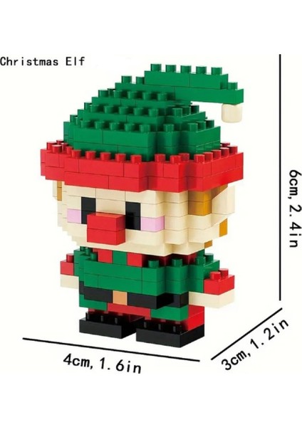 Noel Elf Nano Blok Yapı Seti (161 Parça) | Koleksiyonluk Yılbaşı Figürü modelleri