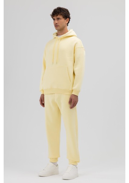 Basic Oversize Kapüşonlu Sweatshirt Sarı fiyatları