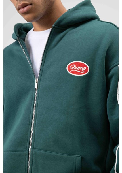 Çizgi Detaylı Oversize Eşofman Takım Nefti