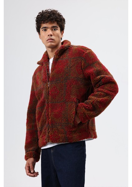 Oversize Peluş Mont Bordo fırsatları