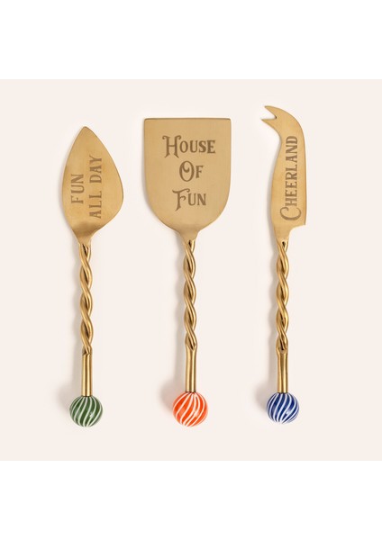 Rampur Çelik - Pirinç Servis Seti 16X4 cm Altın - Renkli