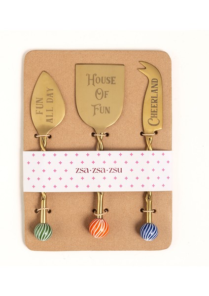 Rampur Çelik - Pirinç Servis Seti 16X4 cm Altın - Renkli