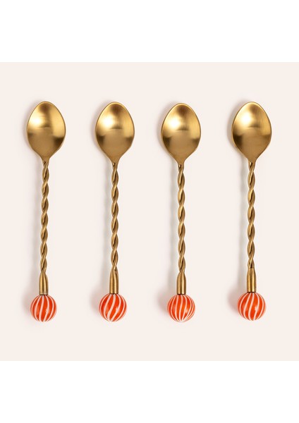 Rampur Çelik - Pirinç Çkb Seti 3X15X1 cm Altın - Turuncu