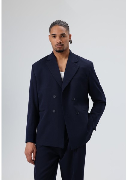 Oversize Kruvaze Takım Elbise Lacivert fırsatları