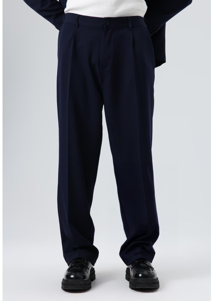 Oversize Kruvaze Takım Elbise Lacivert